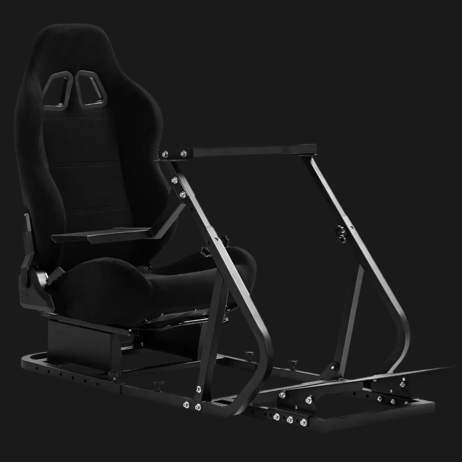 Racing Simulator Cockpit Stand, Elite Series Seats, Adj. Wheel Mount, Fits G29/920/923/T-Series, Wheel/Pedals/Shifter Not Inc.