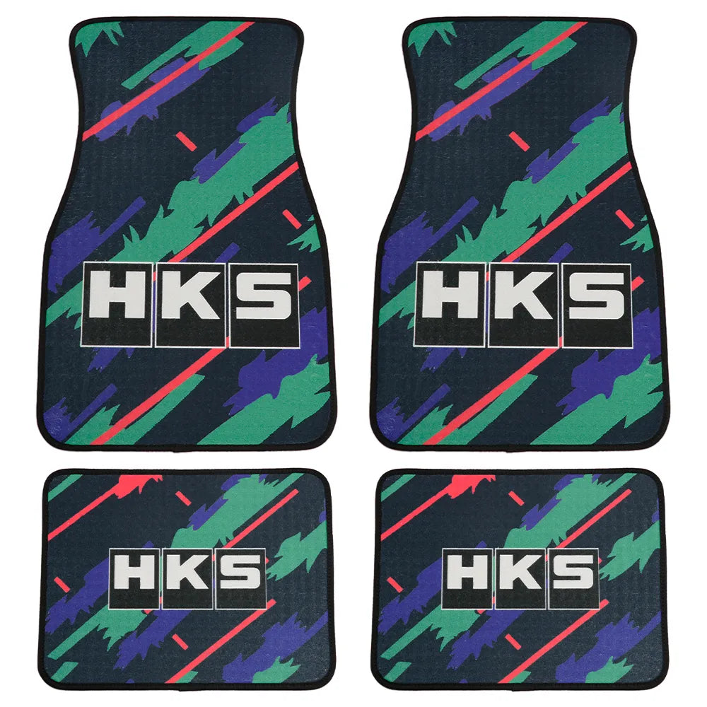 Universal Car Floor Mats - 4pcs Plush Fabric Confetti Design - Anti-Slip & Easy Install