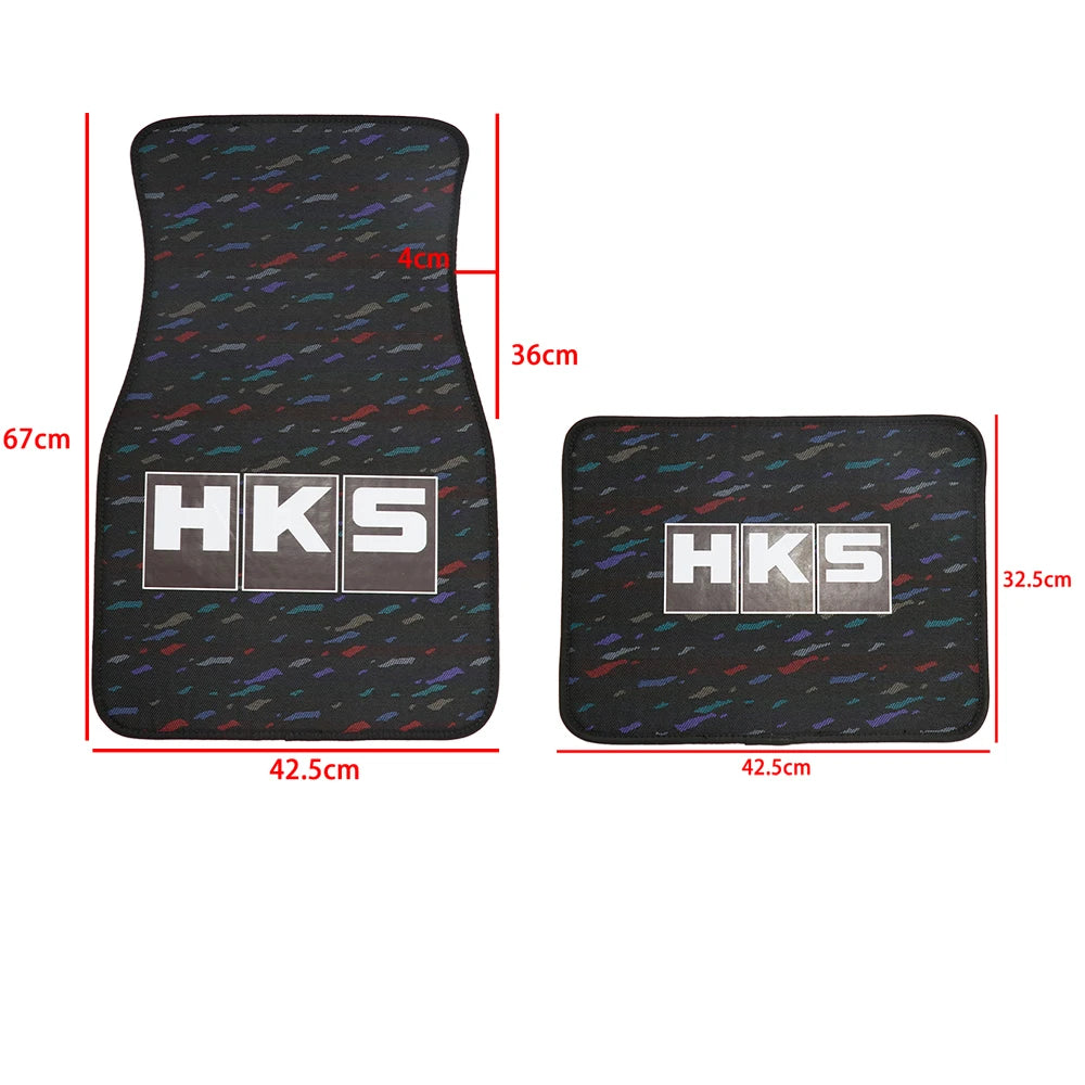 Universal Car Floor Mats - 4pcs Plush Fabric Confetti Design - Anti-Slip & Easy Install