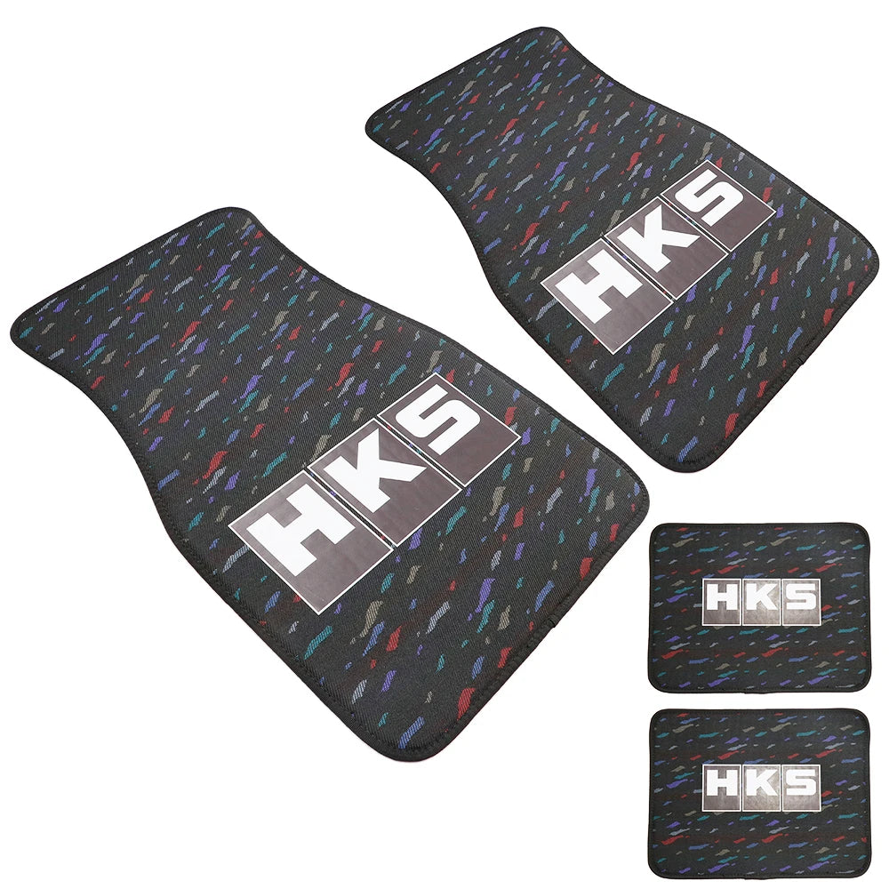 Universal Car Floor Mats - 4pcs Plush Fabric Confetti Design - Anti-Slip & Easy Install