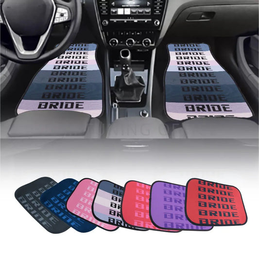 Bride Anime Car Floor Mats - 4pcs JDM Racing Style, Waterproof, Non-Slip